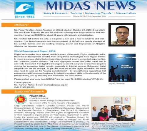 MIDAS NEWS Volume 29, No.3, July-September 2016