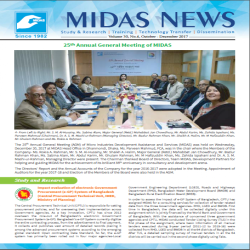 MIDAS NEWS Volume 30, No.4, October - December 2017