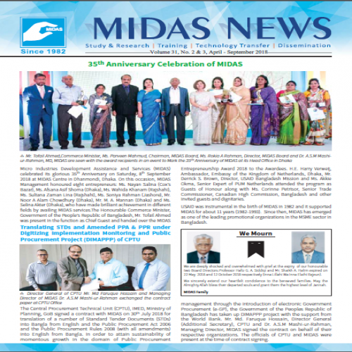MIDAS NEWS Volume 31, No. 2 & 3, April - September 2018